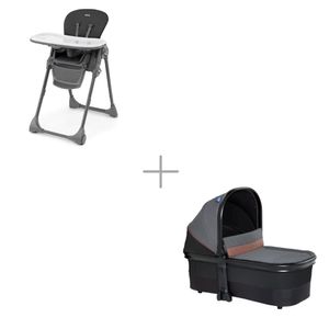 Compre Cadeira de Alimentação Chicco 6m -18kg Polly e Ganhe Moisés Chicco Mysa 9kg Preto - 6079756950610K